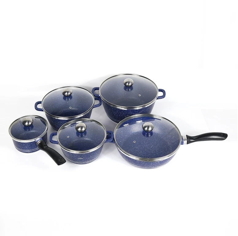 23 Pcs Non-Stick Granite Coating Cookware Set Aluminum Pan And Pot Set With Silicone Utensils