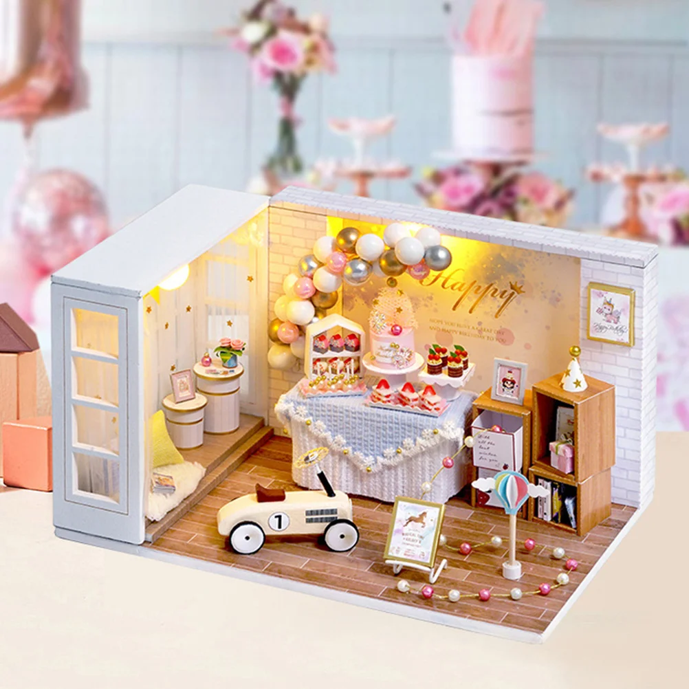 DIY Cottage Mini House Toys for Girls Portable Apartment Wooden Romantic Gift Handmade Child Dollhouse