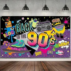 80S 90s Background Decoration Back To The 90s Backdrop Radio Skateboard Graffiti Birthday Party Background Photography Props