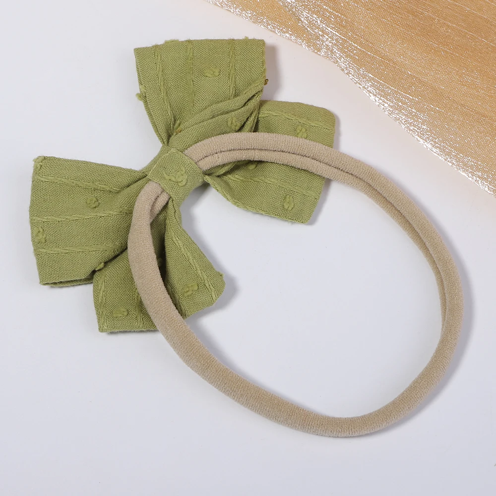 Diadema de lino y algodón para bebé niña – Lazos elásticos suaves