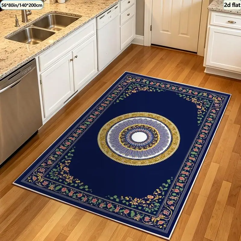 1 piece ornate traditional oriental-style carpet, soft and comfortable, suitable for all seasons, lightweight and easy to maintain, ideal for living room, bedroom, dining room decor, home decor for winter and autumn