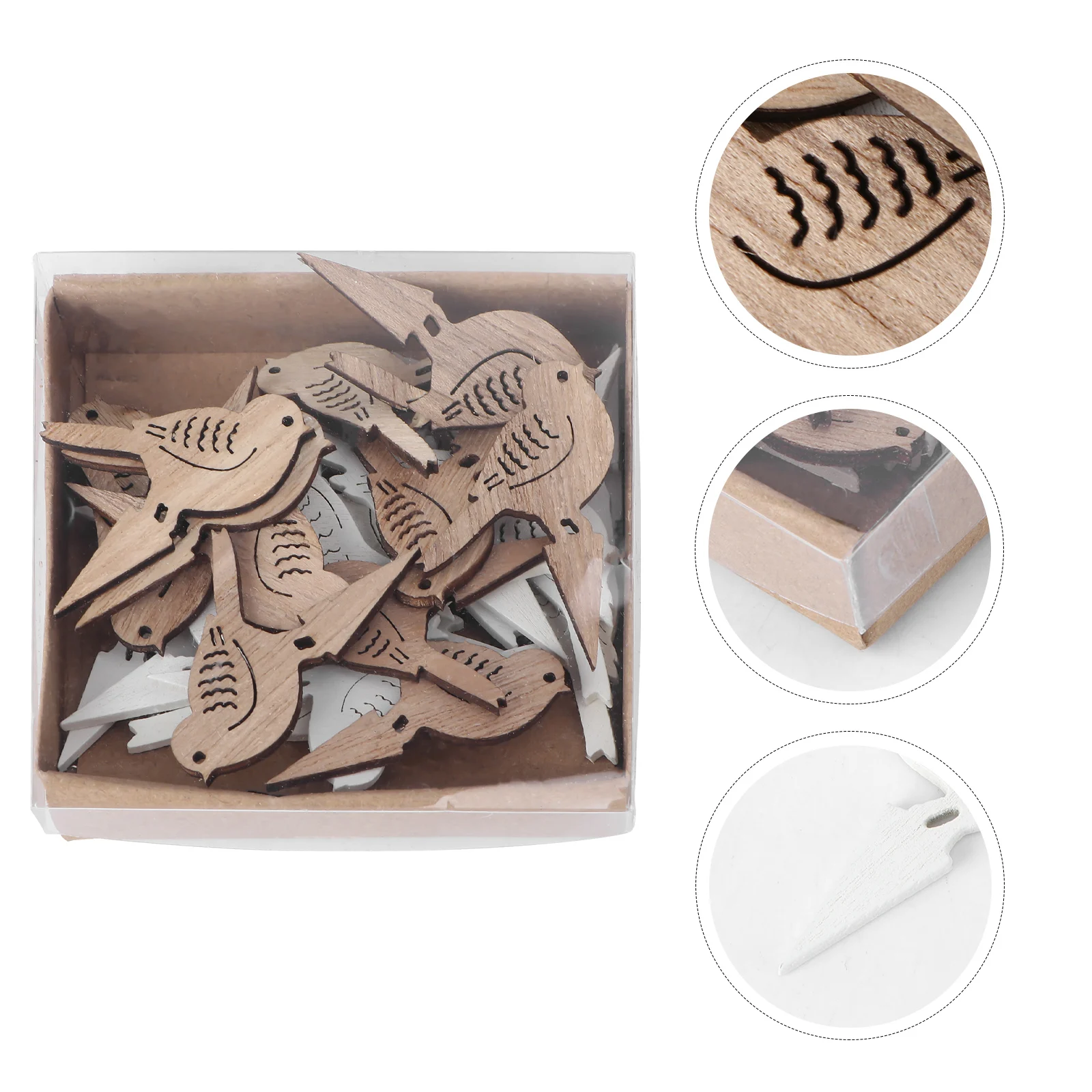 

72pcs Wooden Easter Decor Craft Festival Wood Slices Cartoon Pattern Home Diy Decor Easter Themed Wood Slices Festival Craft