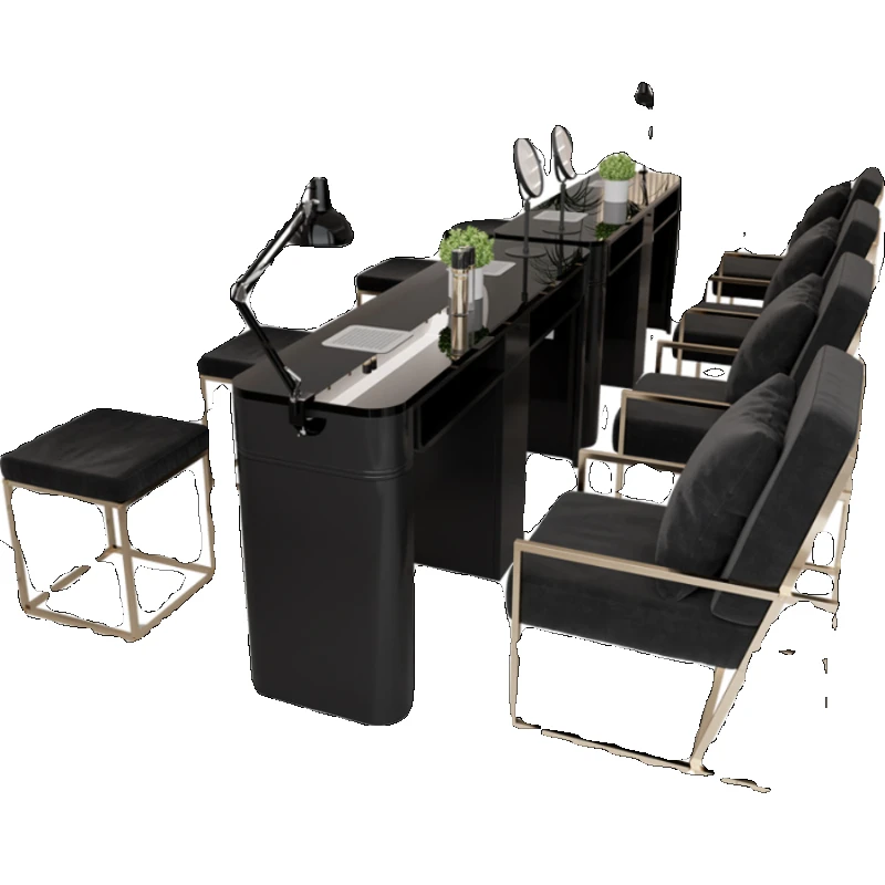 Makeup Professional Manicure Tables Nail Desk Table Chair Salon Furniture Makeup Organizer Hairdressing Set Mesa Dust Collector