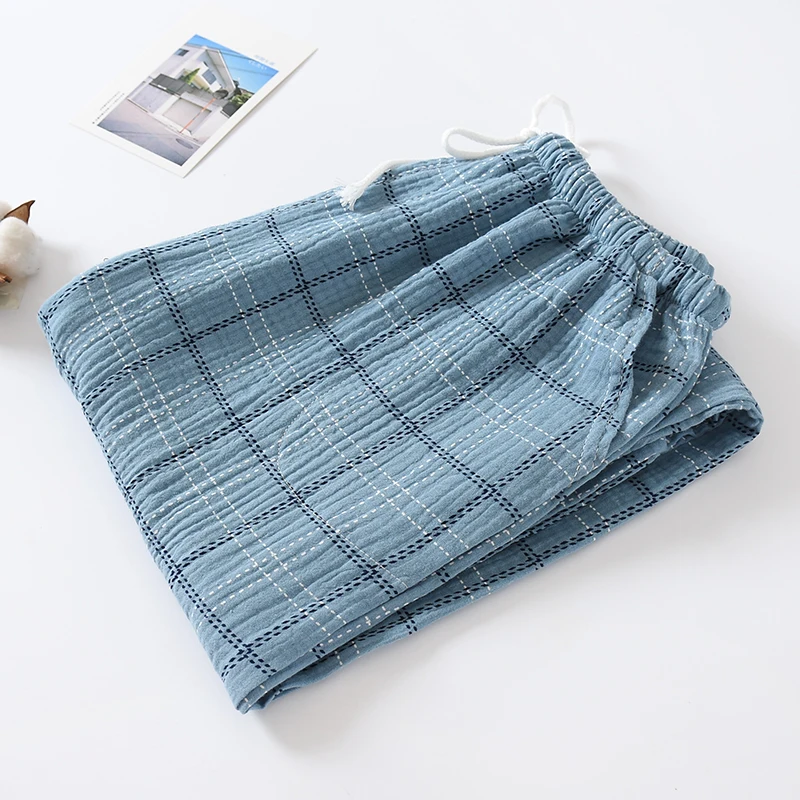 Blue (men) yr pure cotton crepe trousers