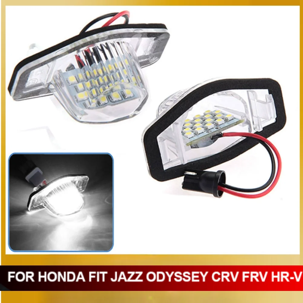 1/2 قطعة رقم السيارة لوحة ترخيص مصباح ليد الأبيض لهوندا Crv صالح أوديسي جاز Hrv Frv CR-V تيار 12 فولت مصلحة الارصاد الجوية 18 LED عدد مصباح