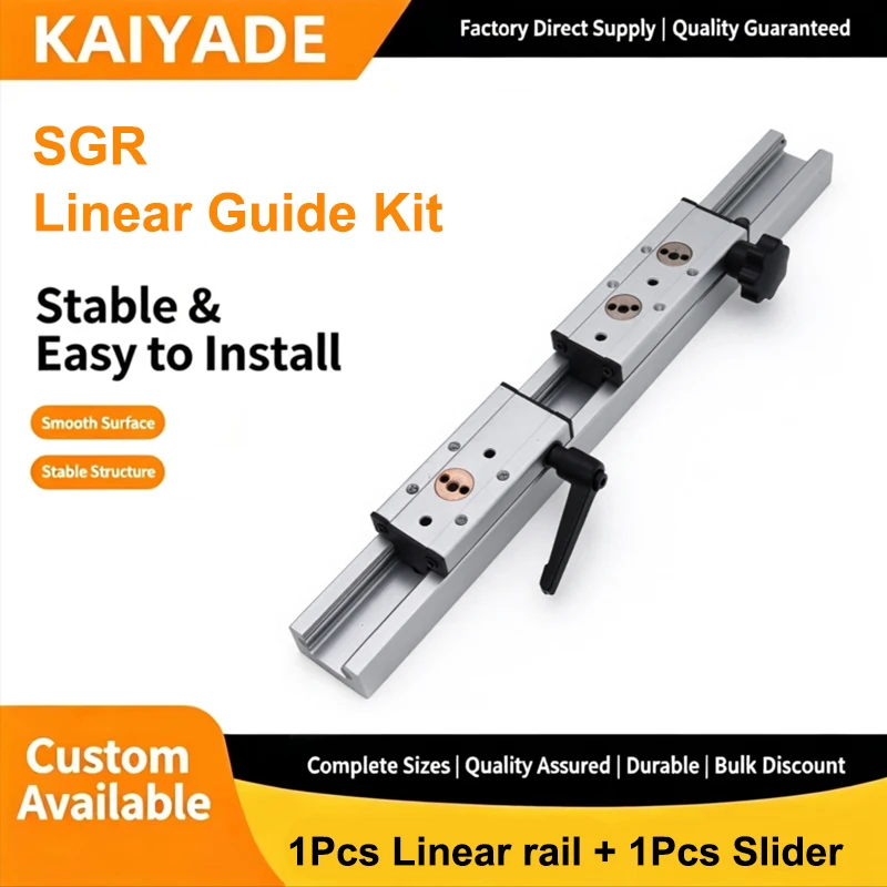 SGR Built-in Dual Axis Linear Guide Rail Kit 1pc Rail +1pc Locking Slider SGB Roller Slide for CNC Machine Parts