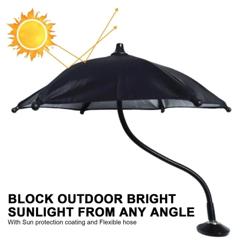 Sun Shade Mini Umbrella For Phone Car Phone Holder Sunscreen Glare Block Outdoor Accessories Windshield Dashboard Clip Mount Kit