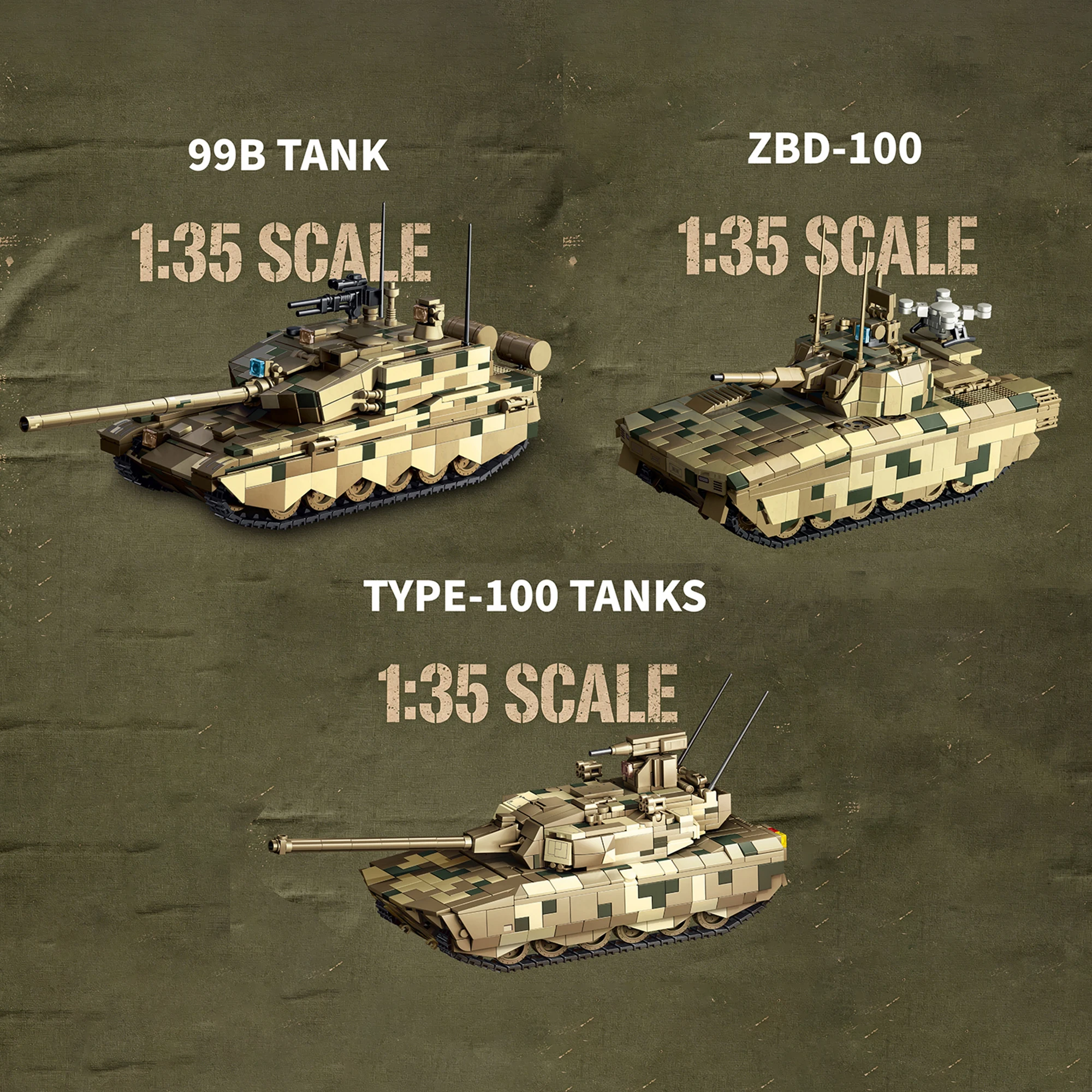 99B Panzer Typ 100 Panzer ZBD-100 Moderne Kriegspanzer Bausteine Set 12GO Militär-Hauptkampfpanzer Fahrzeug-Bausteine Spielzeug für Erwachsene Geschenke