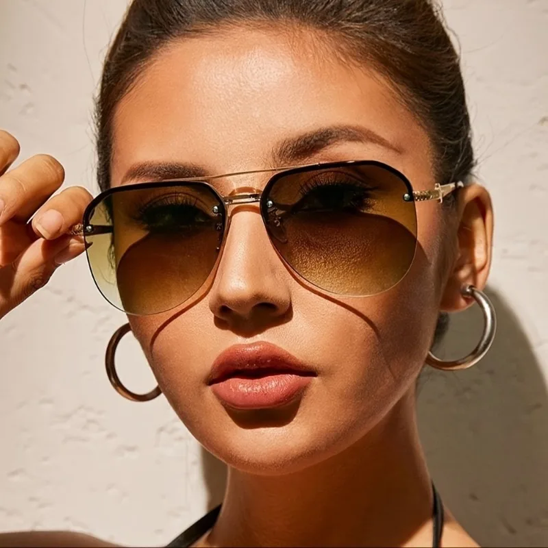 New Fashion Gradient Lens Pilot Sunglasses Vintage Cycling Driving Shades Sun Glasses Unisex UV400 Protection Eyewear