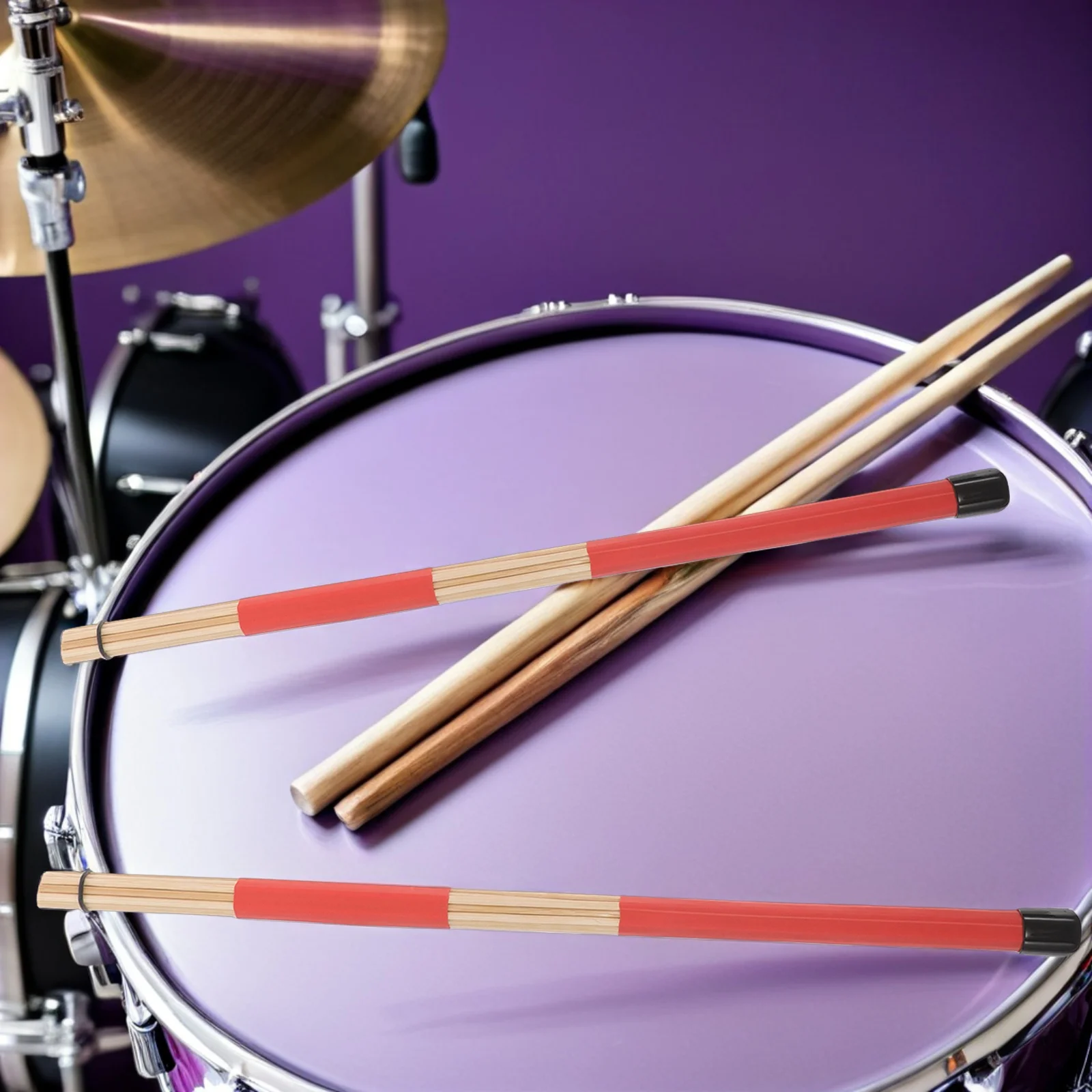 

Professional Drumsticks Bag Red Antislip Mallets Blue Nylon Brushes Jazz Percussion Kit Accessories for Drummers Practice