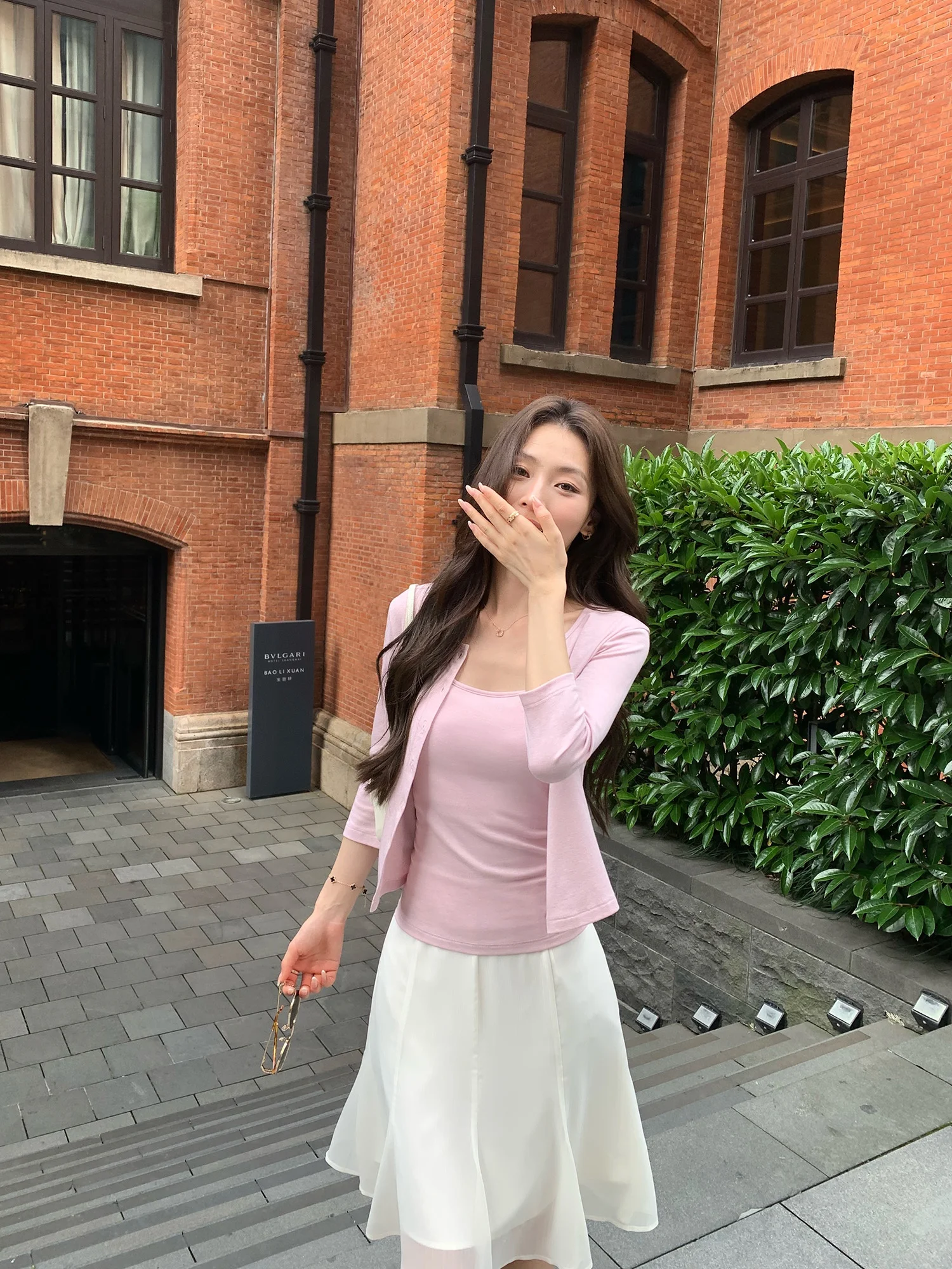Pusumede Holiday Lightweight Knitted Neck Hanging Strap Vest Women's Short Style Two-Piece Set with Chest Pad Fashionable Car...