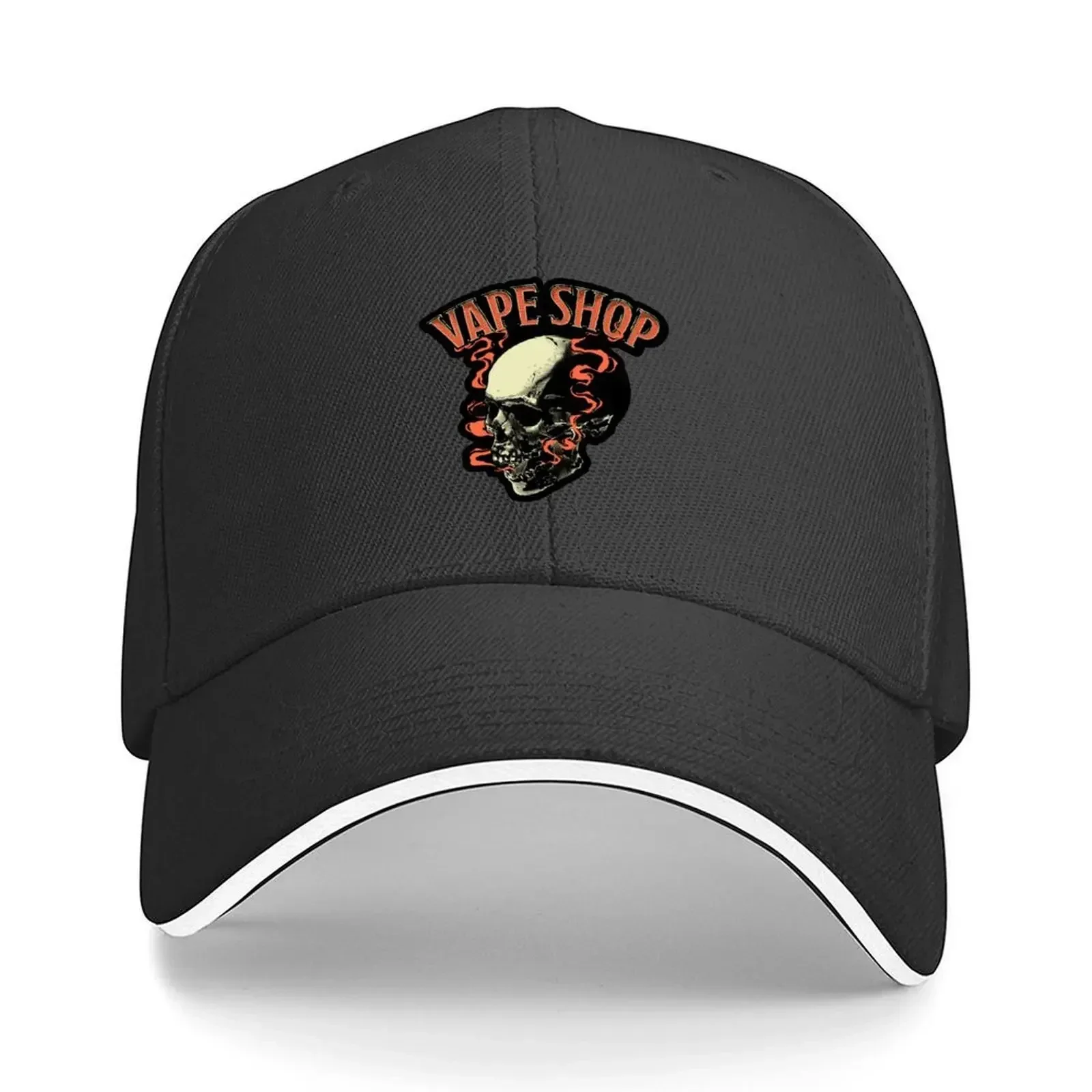 New Vape Shop Skull, Vaper Illustration, Vape Shop, Vape Skull, Vector, Illustration Baseball Cap Hard Hat Hats For Men Women's