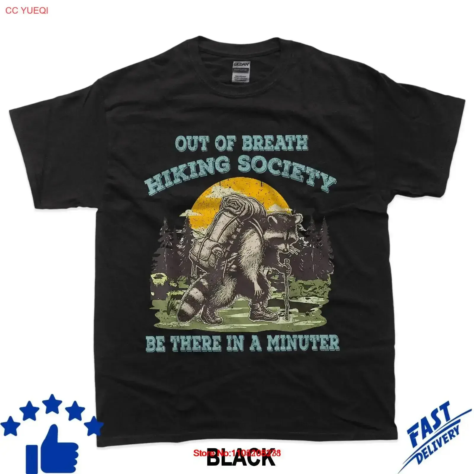 خارج التنفس المشي لمسافات طويلة المجتمع الراكون يكون هناك في دقيقة تي شيرت خمر غسلها قميص أنيق للارتداء اليومي امتدت #1