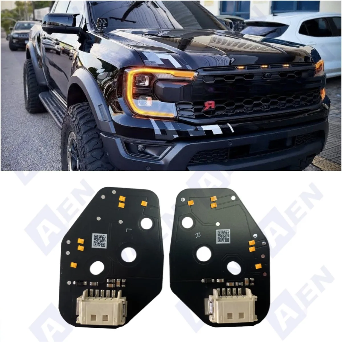 

Обновление янтарных светодиодных плат DRL для Ford Ranger Raptor XLT XL Lariat T9 Everest Matix 2024 2025 года, светодиодные фары дневного света