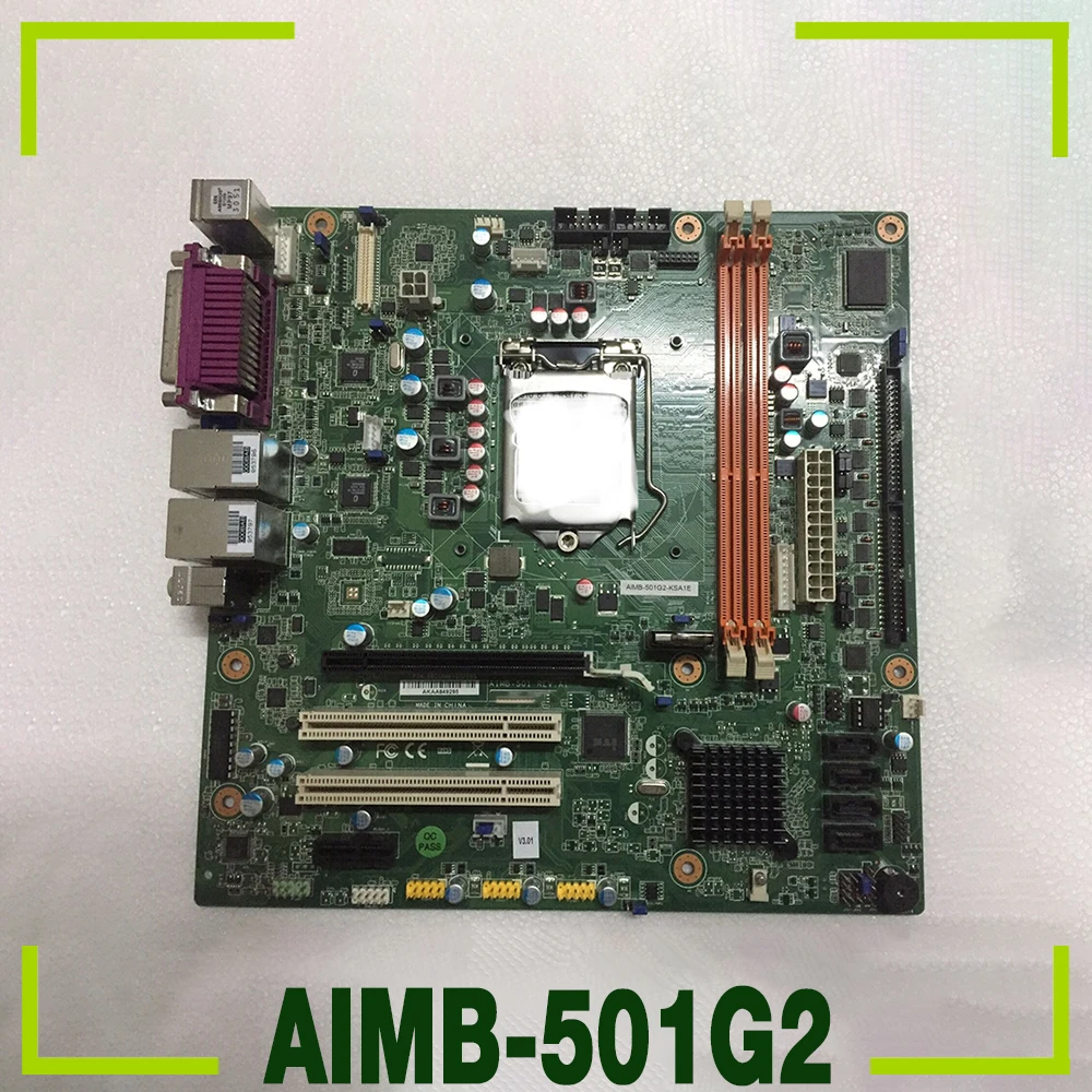 AIMB-501G2 Industrial Computer Motherboard Dual VGA For Advantech  AIMB-501G2-KSA1E AIMB-501 Rev:A1