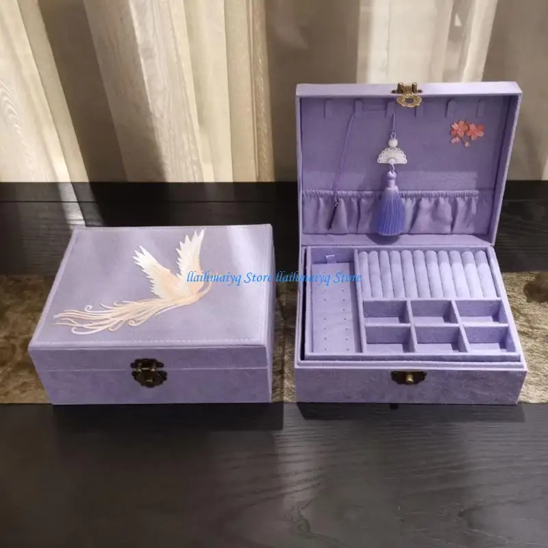 

573B Stylish Jewelry Storage Container Covered Roomy Home Accessory Decoration for Collecting Trinkets and Bijouterie