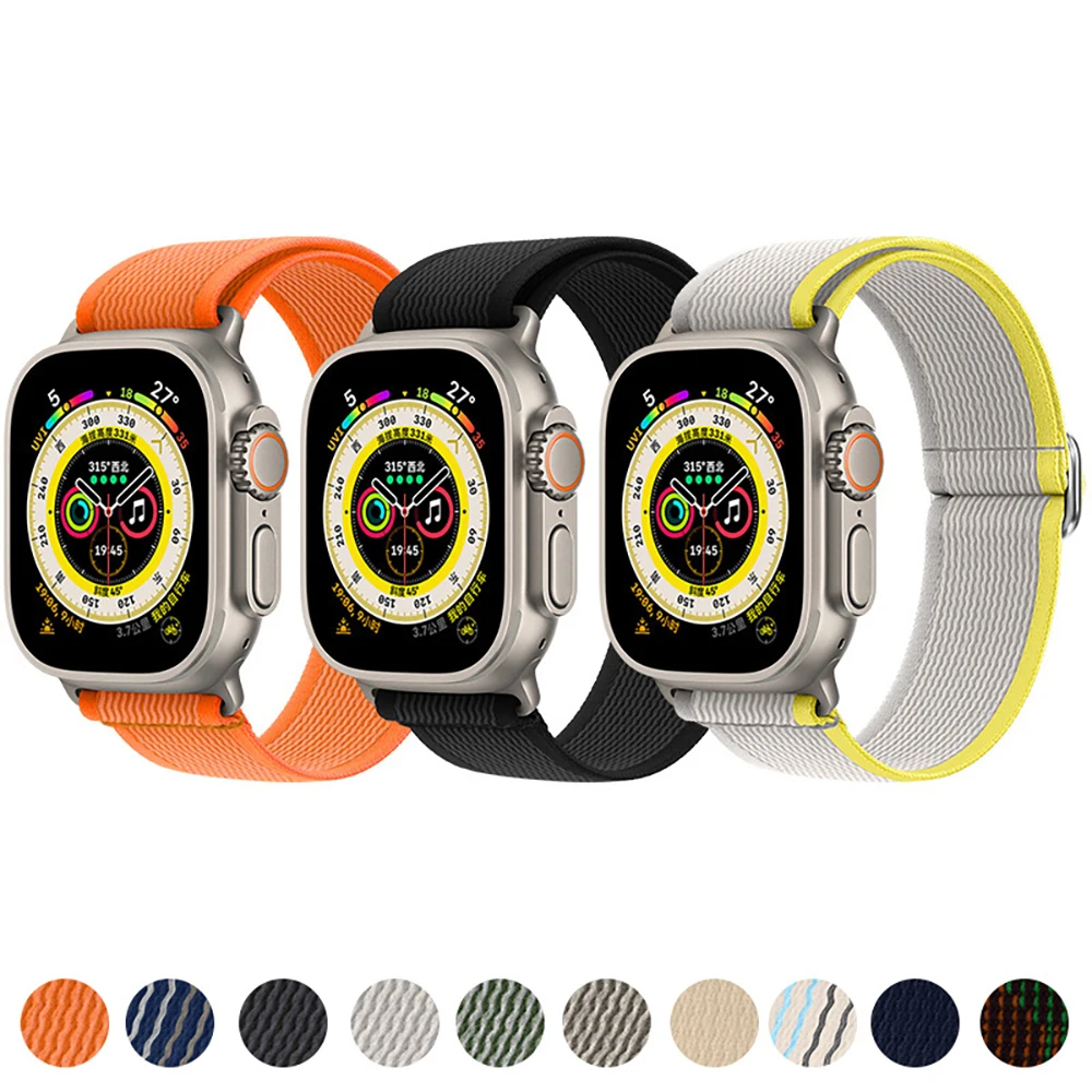 Nylon-Schlaufenarmband für Apple Watch Band 49 mm 40 mm 46 mm 45 mm 41 mm 42 mm 38 mm 44 mm Armband für iWatch 11 10 9 8 7 6 5 4 SE Ultra