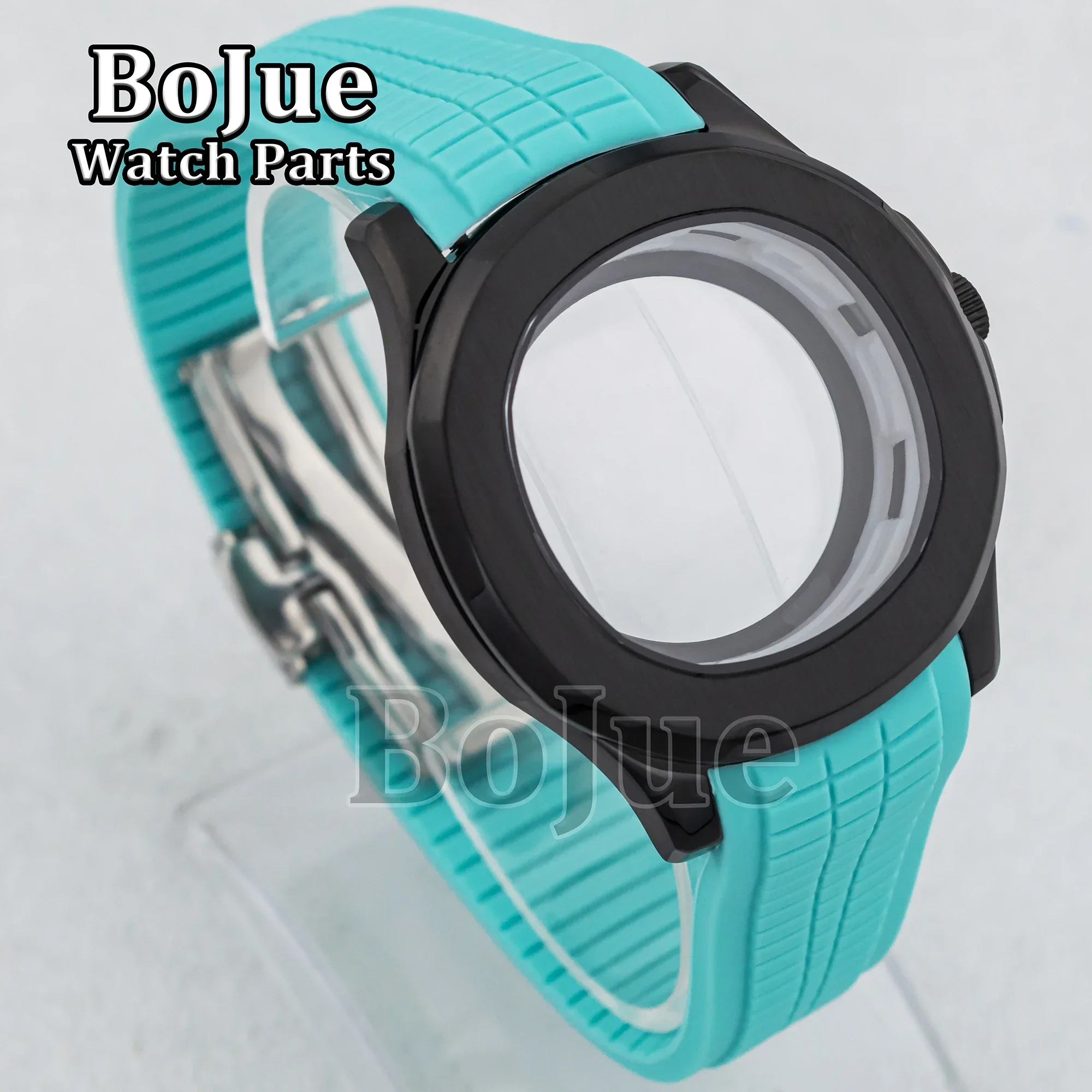 

42mm Men's Stainless Steel Watch Case Rubber Strap Bracelet For Seiko NH35 NH36 NH38 Movement 32mm Dial AQUANAUT Nautilus Parts