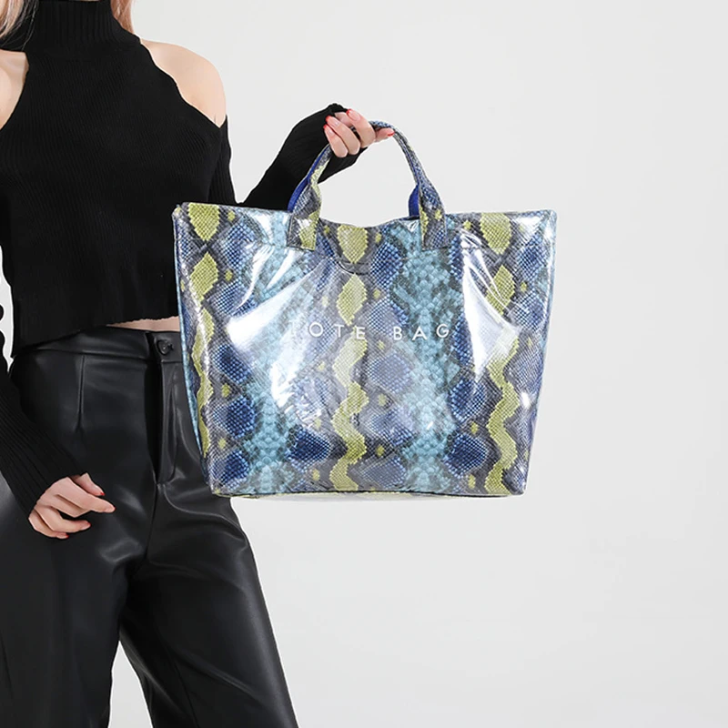 New Tote Bag For Women Famous Brands Bag Casual Totes Large Capacity Bag Shoulder Trendy Snakeskin Pattern High Quality Bag