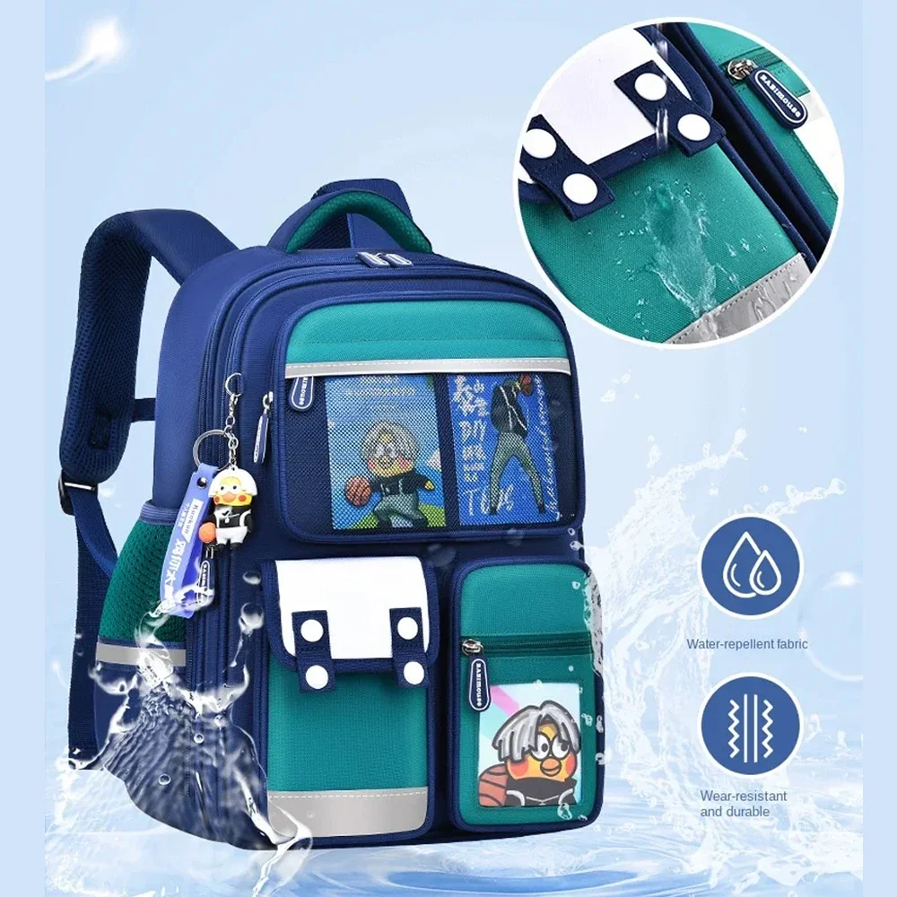 Рюкзак для мальчиков и девочек начальной школы, легкий, уменьшающий вес, защита позвоночника, большой вместительный детский рюкзак для детей 1-6 классов