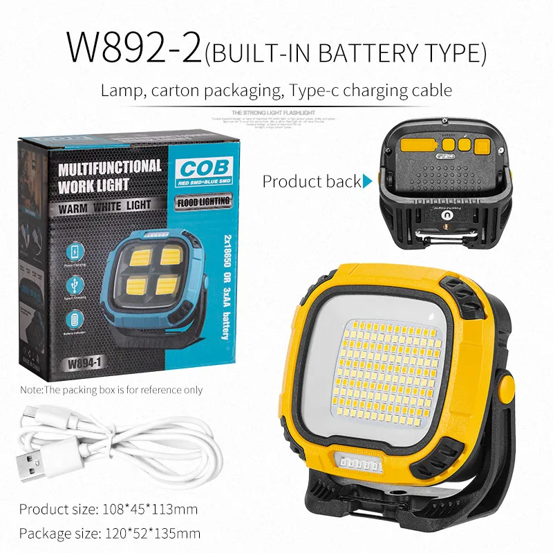Starke Licht COB Taschenlampe USB Aufladbare Taschenlampe Tragbare Outdoor Power Bank Camping Angeln Notfall Arbeit Lampe Mit Haken