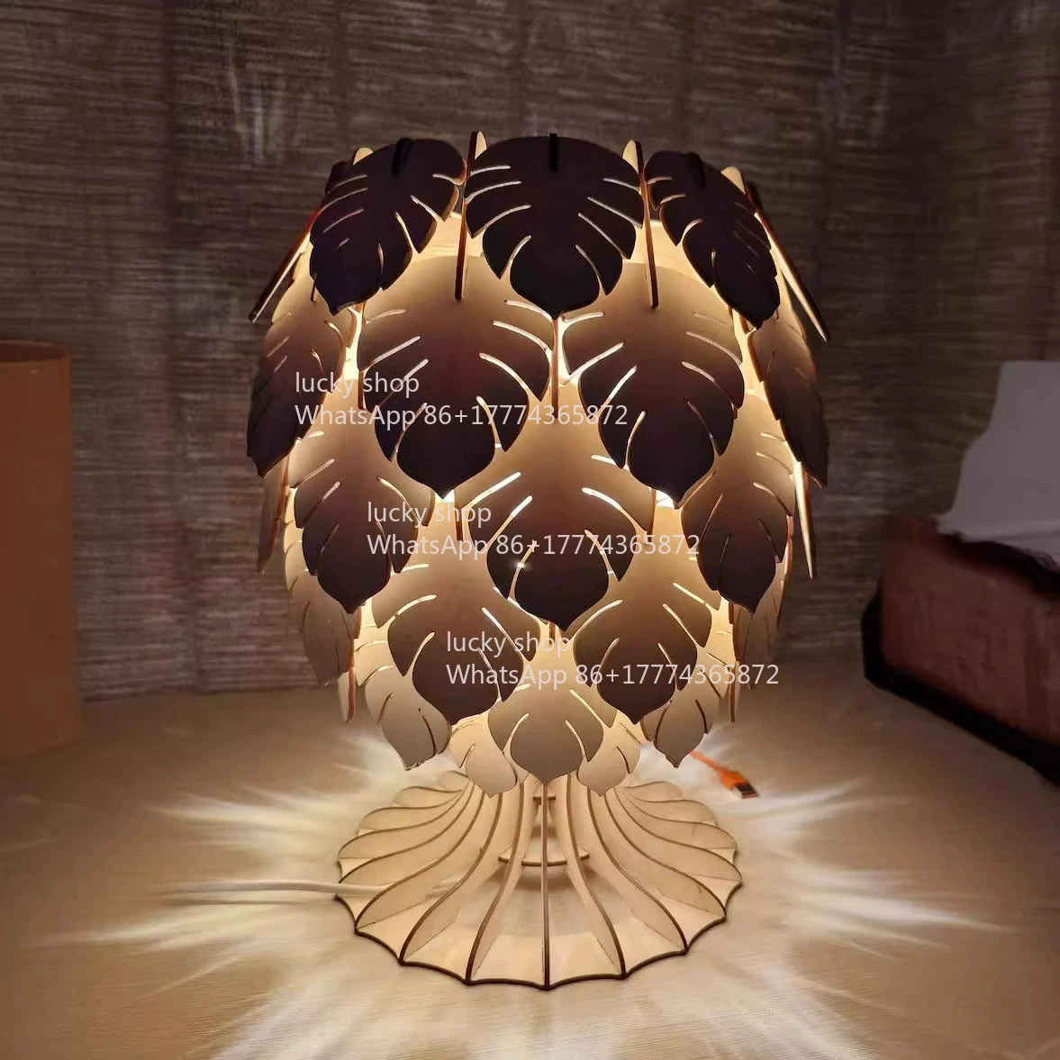 

Настольная лампа-лист из дерева, подарок, украшение для дома, ночник в виде кленового листа, новинка