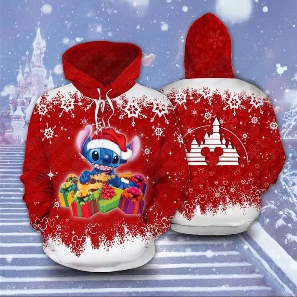 

Christmas /Mickey Mouse/Stitch cartoon men women 3D Print High quality Fleece Zipper/ Hoodies Pullover Tops