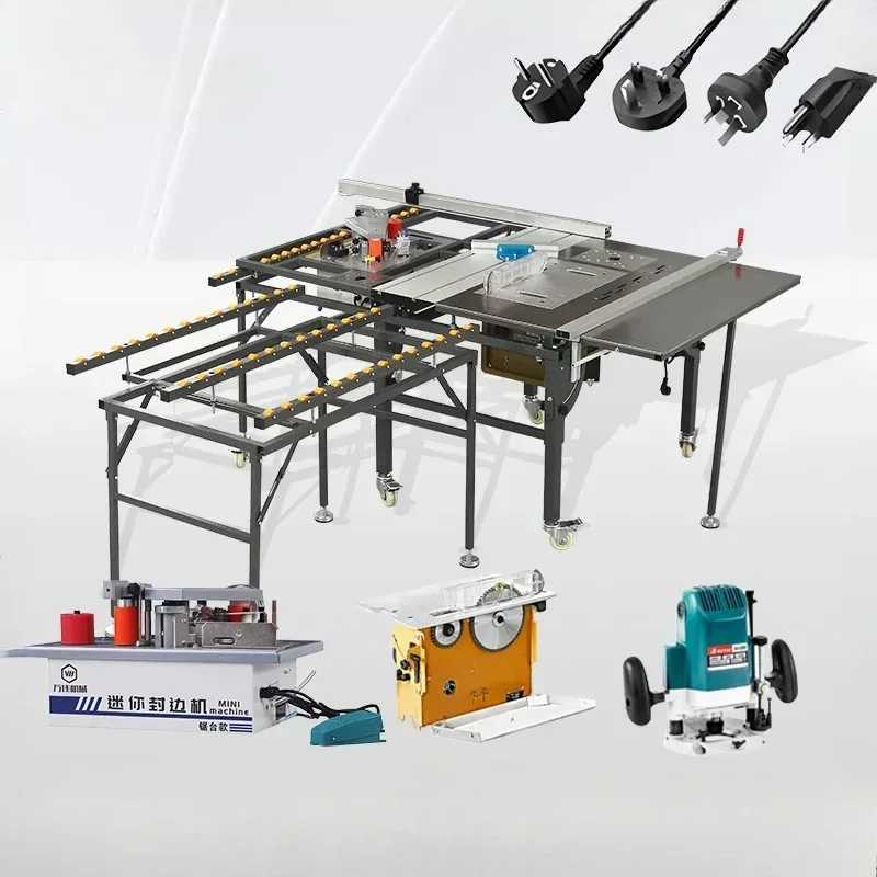 New Precision Sliding Table Saw Woodworking Workbench Multi-function Folding Saw Table Dust-free Cutting Saw Dedicated