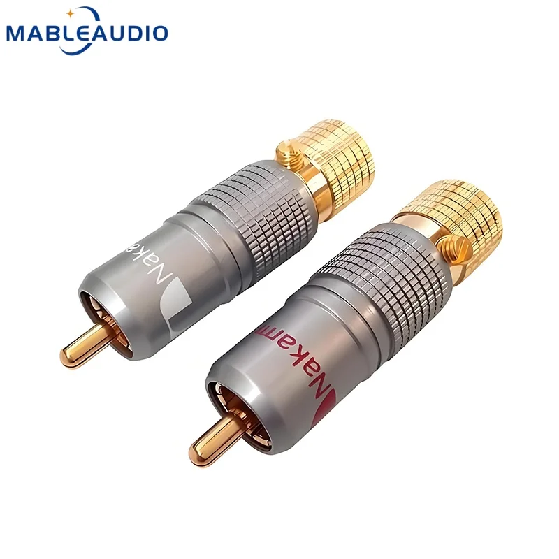 High-End RCA Nakamichi Plugs for Hi-Fi Amplifiers: Pure Copper, Gold-Plated Signal Cables/Audio Cable Connectors