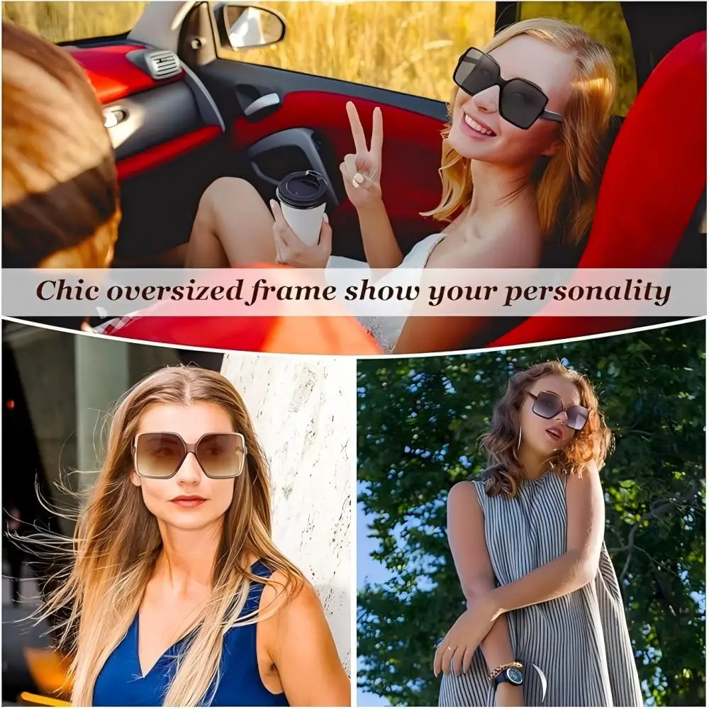 

Large frame women's sunglasses marine candy colour fashion trend anti UV400 glasses street shooting new 2024 fashion wearing