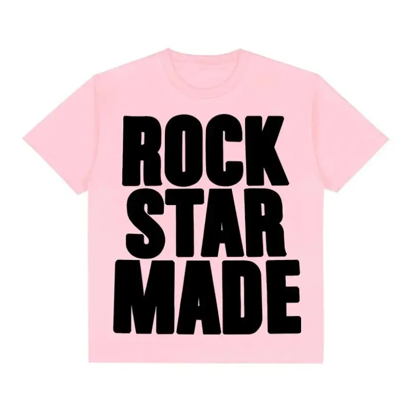 Rock Goth Fashion Men's Punk Grunge Hip Hop Rap vintage Letter Print Short T-Shirt Casual Oversized Y2K Cotton Streetwear image 5