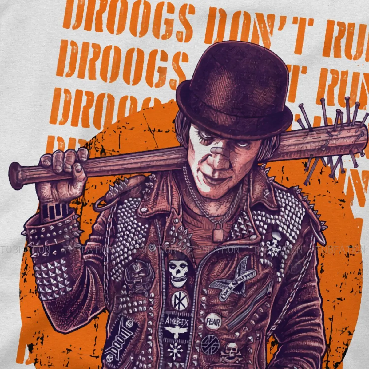 Droogs Don\'t Run Fashion TShirts A Clockwork Orange F Alexander Film Men Graphic Pure Cotton Tops T Shirt O Neck Big Size