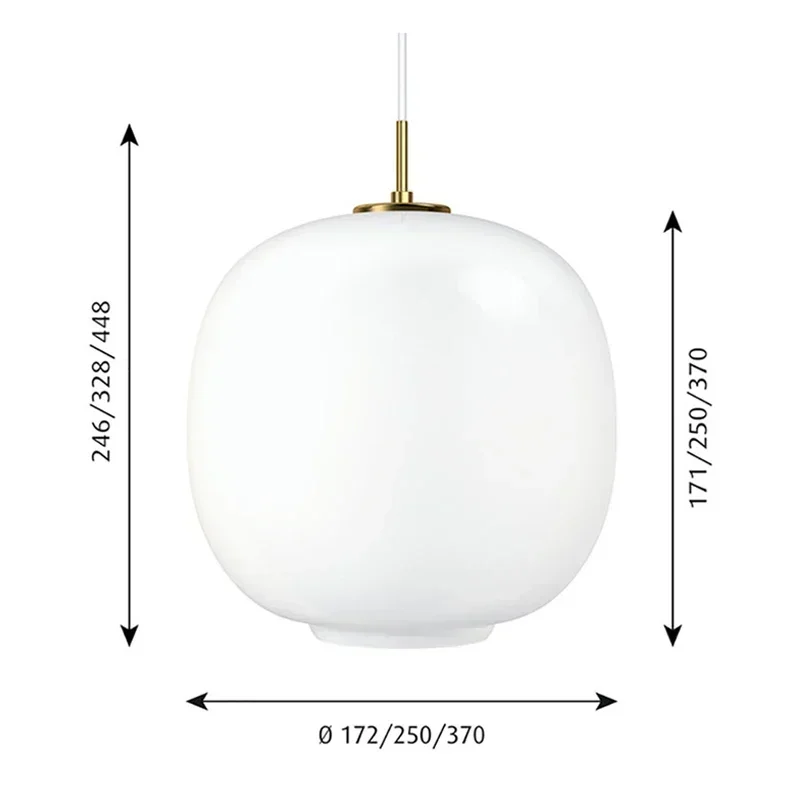 Nordic Glass Sphere LED Pendant Lights for Dining Room Food Tables Study Bedroom Chandelier Home Decor Hanging Light Fixture