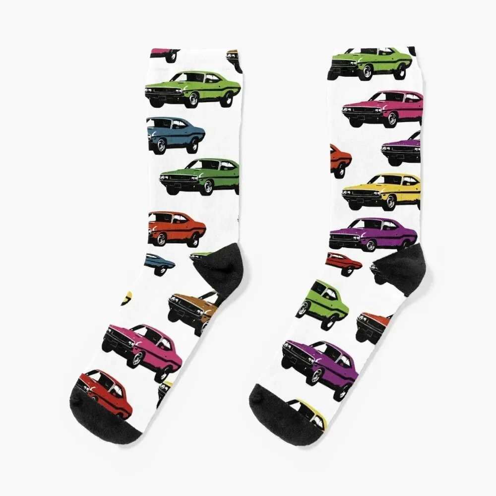 Colors 70 Muscle Car Pattern Socks halloween Novelties anti slip football Socks Man Women's