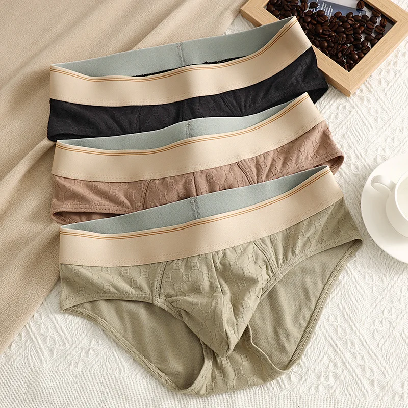

Men's Briefs Cotton Breathable Underwear High Quality Elastic Soft Panties Male Mid Waist U Bulge Pouch Sexy Underpants Homme