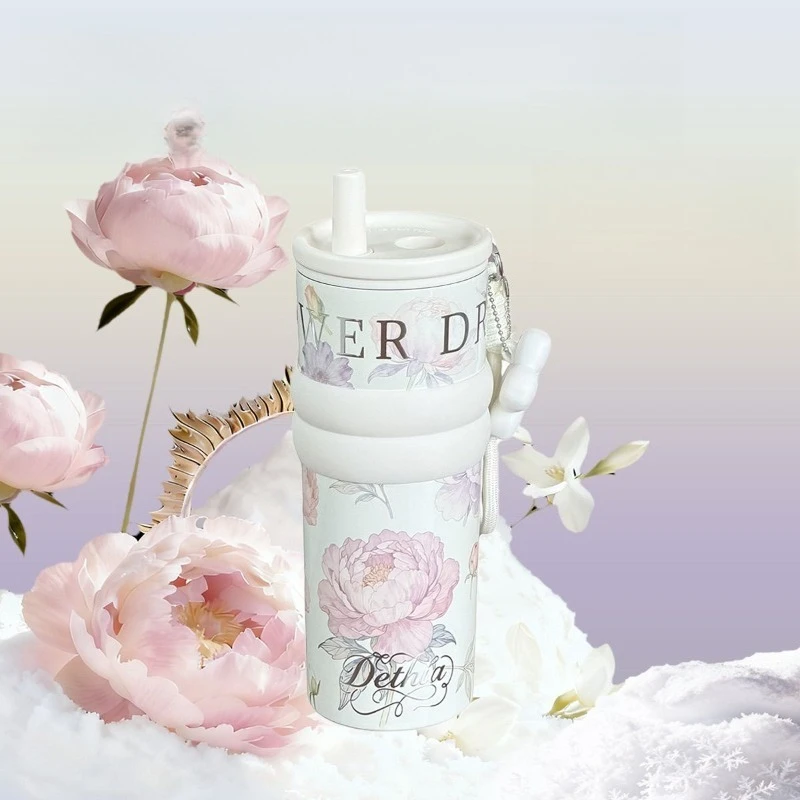 

710 мл 316, термокружка с соломинкой, термос из нержавеющей стали, изолированная милая бутылка для воды, кофейная чашка, дорожная автомобильная кружка, стакан