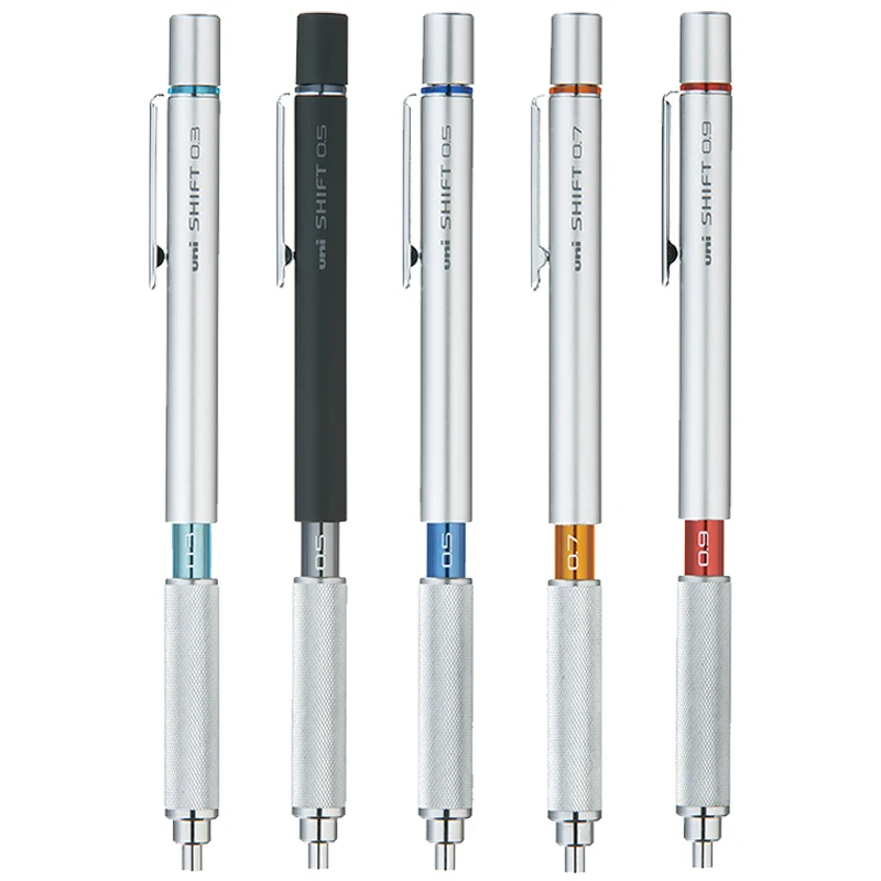 Japan Uni Shift Mechanical Pencils 0.3/0.4/0.5/0.7/0.9 mm Retractable Tip Low Gravity Center Graphics Design M5-1010