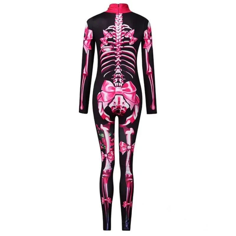 Rose Skeleton Adult Child Scary Cosplay Costume Halloween Dress Sexy Jumpsuit Carnival Party Baby Girl Rompers Day of The Dead