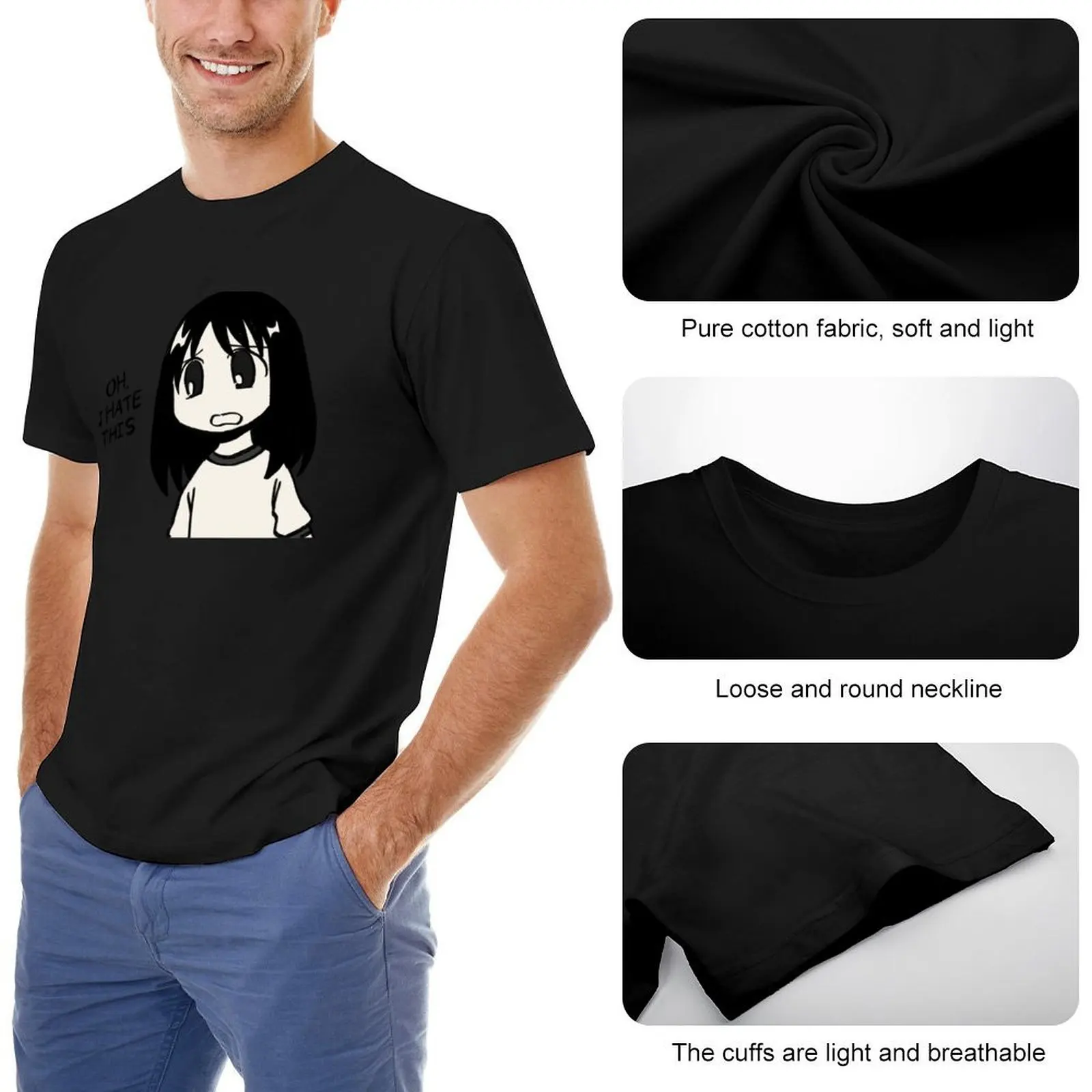 نموذج جديد لعام 2025 تي شيرت أنا أكره لوحة المانجا هذه/تي شيرت مضحك أزومانجا دايه تي شيرت جرافيك تي شيرت صيفي بلايز #5