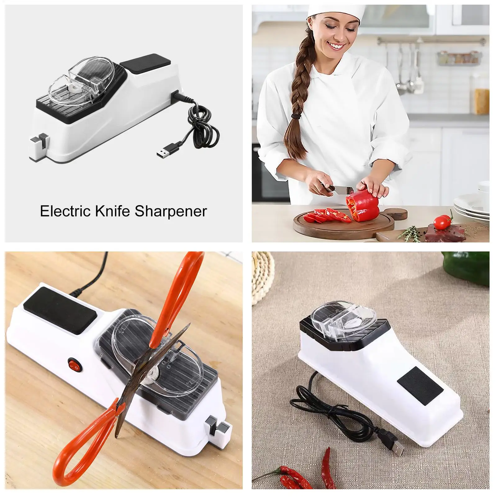 Kitchen Electric Knife Sharpener Electric Multifunctional Automatic Knife Sharpener Polishing Kitchen Tools for Quick Sharpening