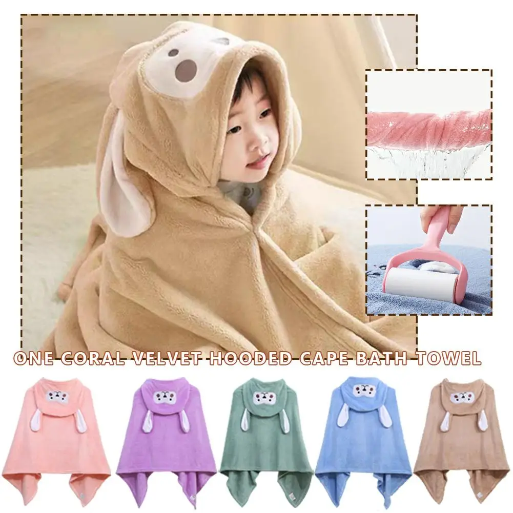 Cartoon Animal Baby Bath Towels Soft Hooded Cape Cloak Absorbent Baby Hooded Bathrobe Warm Sleeping Swaddle Wrap For Childr C7M2