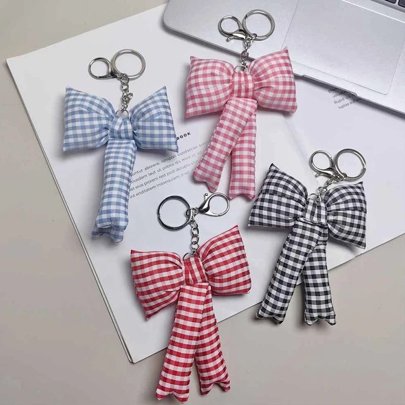 1PCS Y2K Sweet Bow Keyring Trendy 3D Bowknot Keychain For Girls Fashion Bag Pendant Backpack Hanging Decoration Couple Gifts