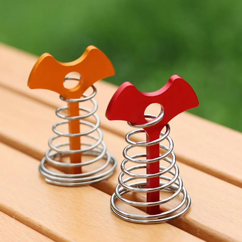 Fishbone Nails Floor Boarding Ground Spike Pegs Deck Fixed Spiral Spring Hooks Wind Rope Buckle Camping Tent Nail Ground Pin