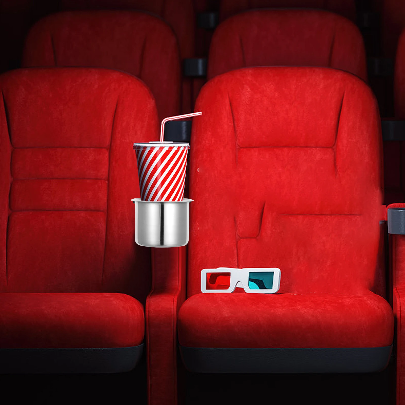 

Sofa Cup Holder Stainless Steel Insert Flush Drink Holder for Rv Boat Car Cinema Chair Truck Aluminum Coffee
