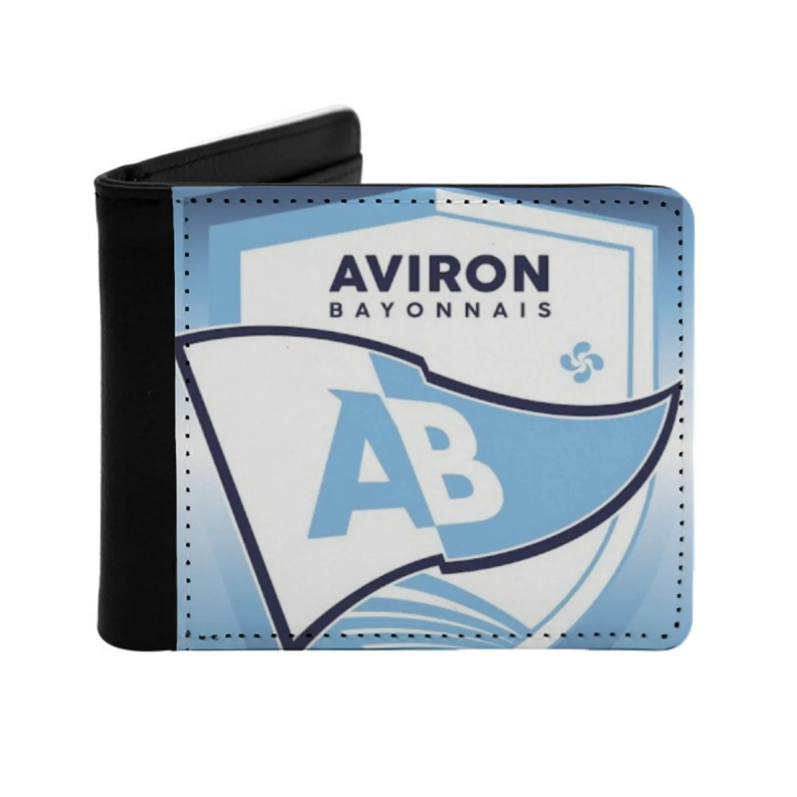 Aviron bayonnais rugby team design männer leder brieftasche kreditkarte/id halter einsätze geld tasche männlich kurze geldbörsen bayonne rugby