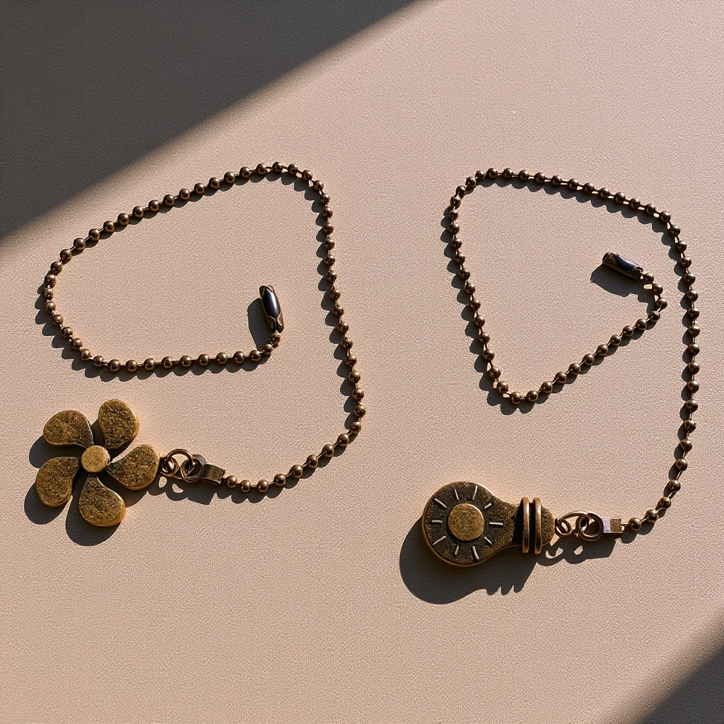 

2Pcs Ceiling Fan Chain Pendant Extension Stylish Pull Chain Replacement for Ceiling Lights Fan Lights Home Hanging Decoration