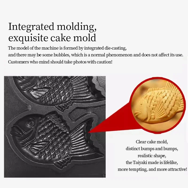 Commercial Gas Small Fish Cake Machine Fish Shaped Bread Baking Double Sided Stove Non Stick Taiyaki Muffin Cake Machine