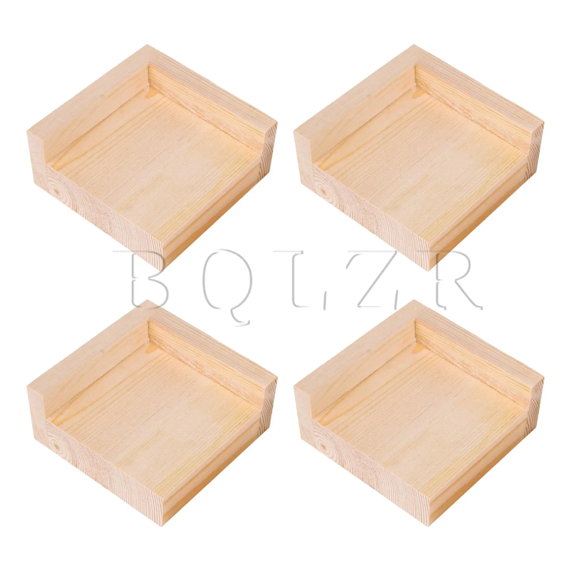 BQLZR 24PCS Card Slot Semi-Closed Wood Riser Lifter Feet for Furniture 115x115x3mm