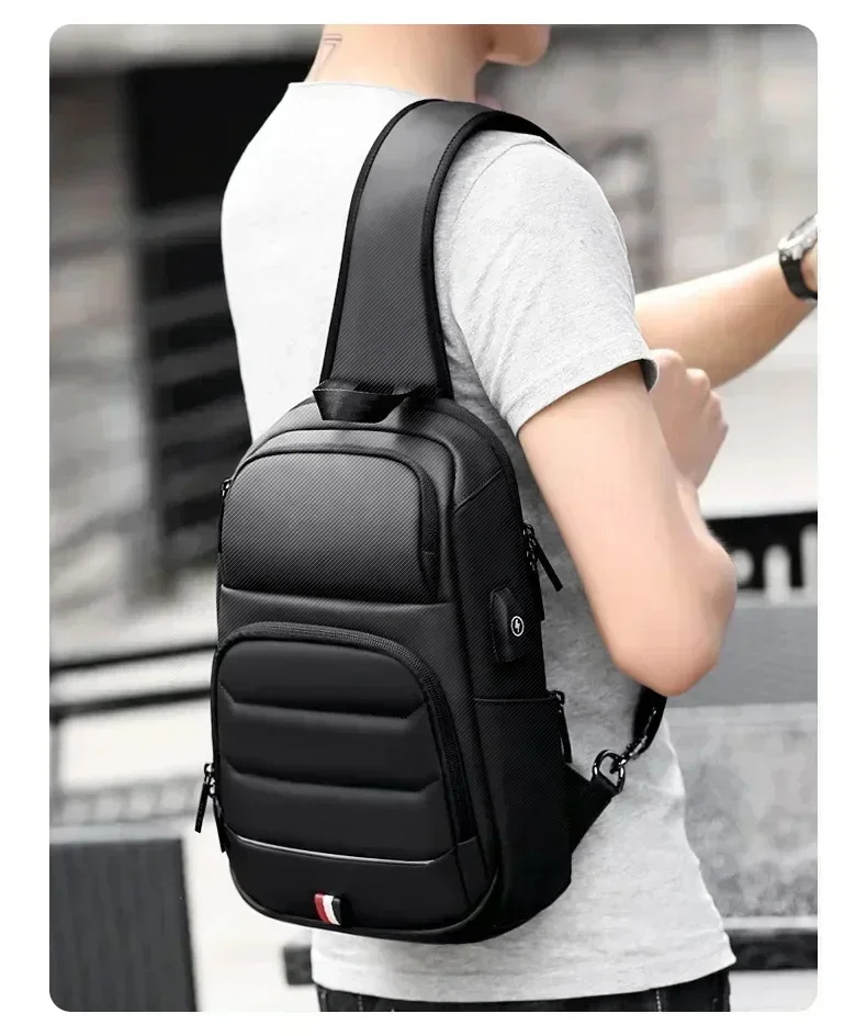 Male Shoulder Bag Anti-theft Fashion Crossbody USB Messenger Sling Chest Bag Oxford Shoulder Strap Pack Сумка Мужская Handbags