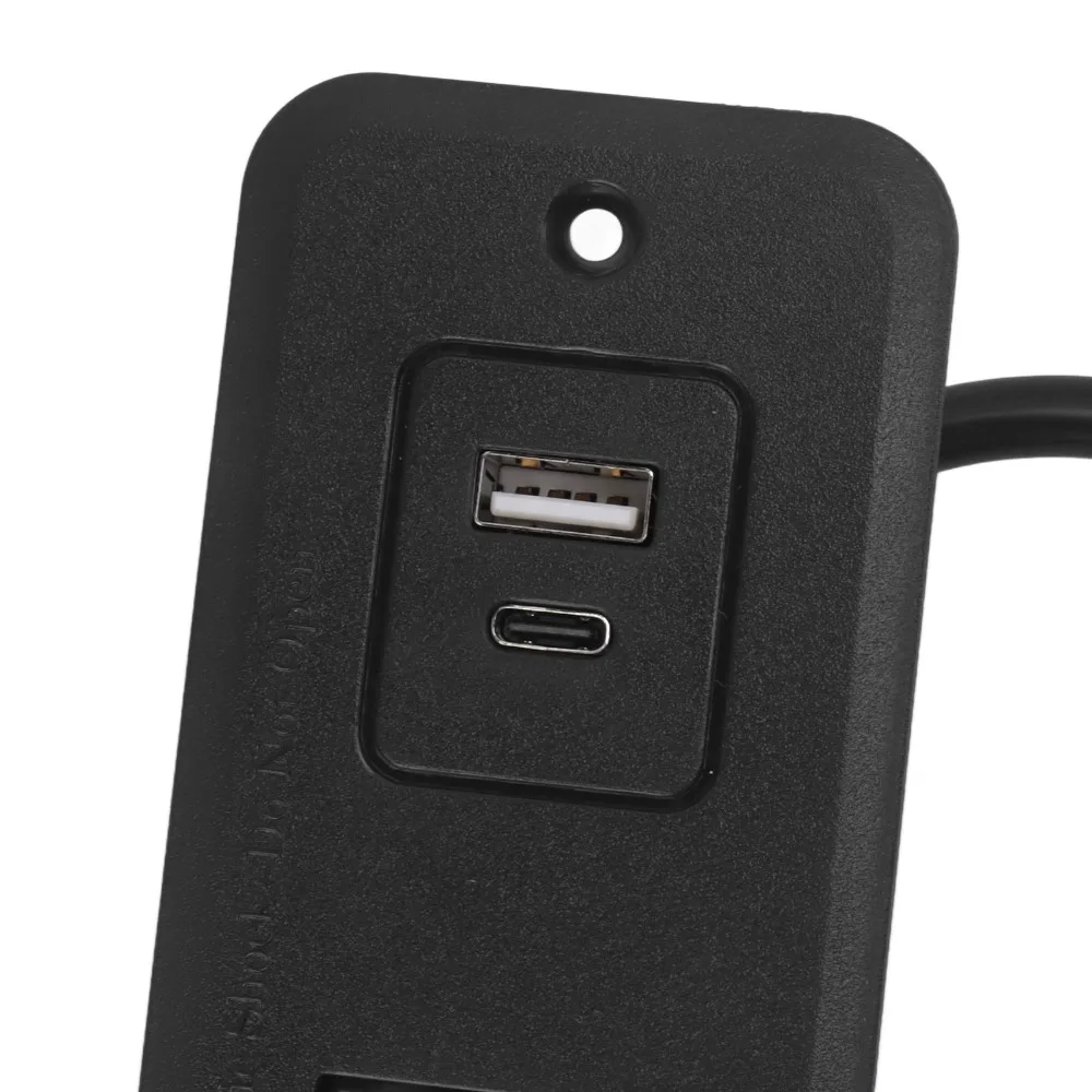Multiple Outlets USB-C Recessed Power Strip Built-In Black Desk Power Socket Table Power Strip Office